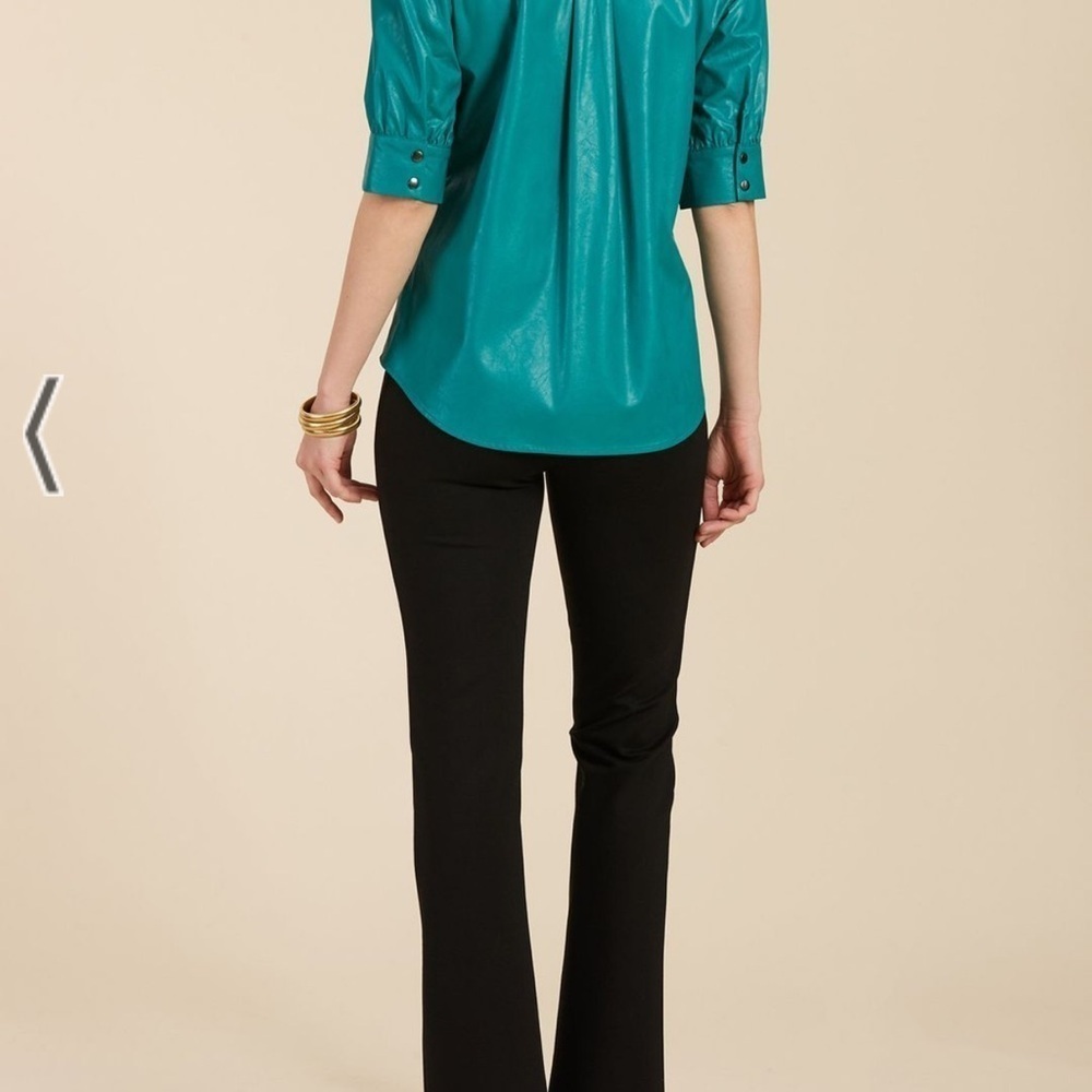 Tyler Boe Alice vegan Leather Shirt Deep Lake Size 4 - Picture 3 of 9